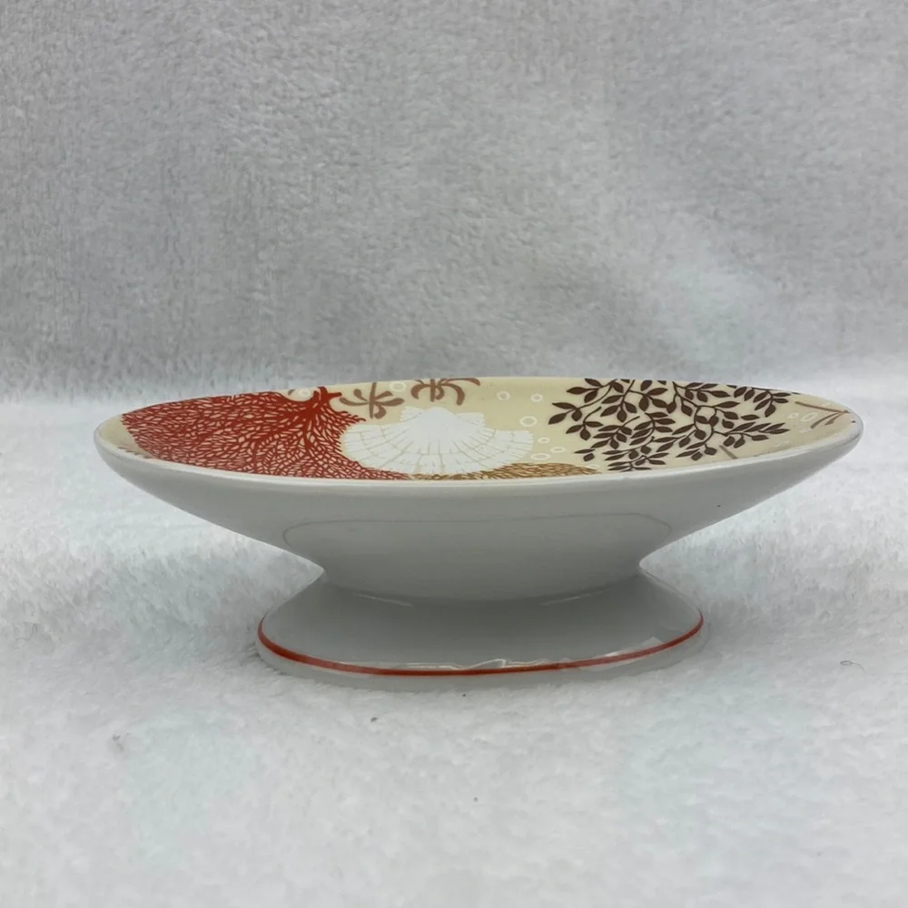 VTG MCM Pedastal Sea Coral Soap Dish Japan 5.5”